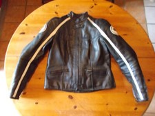 Blouson de moto en cuir noir BERING femme taille T2 Parfait état