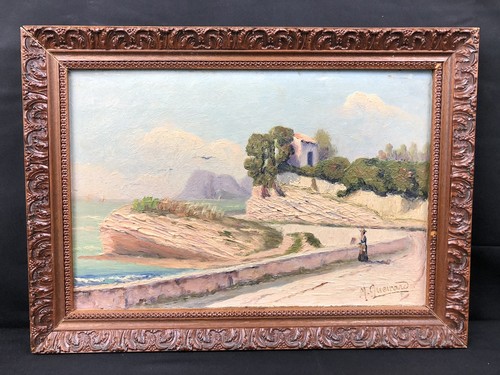 Huile sur panneau ecole - huile,