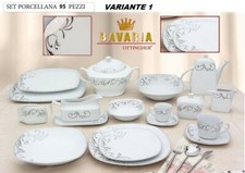 Ensemble d'assiettes de table 95 pièces service en porcelaine fine Bavière ex...