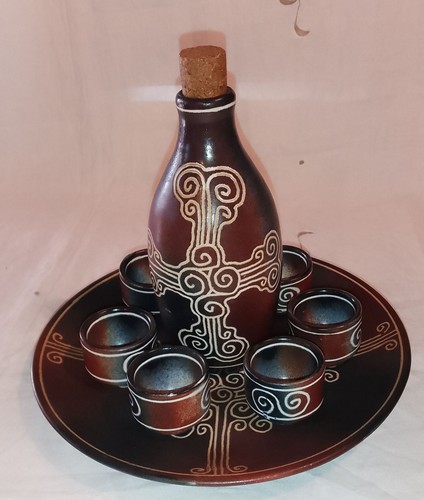 Service liqueur poterie - service,