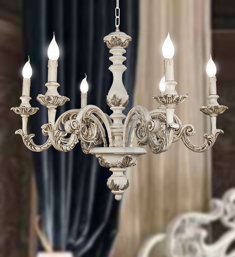 Lustre bois art classique - bois,