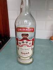Rare Vintage EMPTY Smirnoff Vodka Bottle Labelled Large 3 Litre WITH Cork Cap