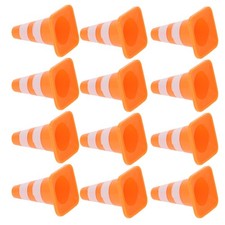  16 mini-cônes : petits jouets orange pour chantier - mini barrières de sécurité