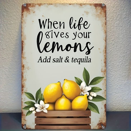 Vintage metal wall art sign - wall,