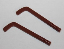 2 x Lego Reddish Brown Hockey