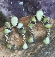 Palomino Paloma Turquoise Naja Southwestern Sterling Silver Earrings