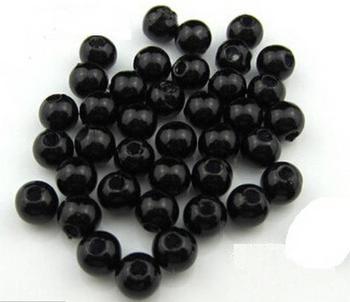 Perles 4mm noir imitation - perles,