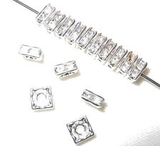 Sale! 20 Swarovski Squaredelles Beads 5x5mm Silver / Crystal SQ501