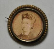 Fancy Jewelry - circa 1900 Brooch with Portrait of a Woman Under Glass
