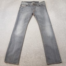 Diesel Mens Jeans 33x32 Grey Safado 0R6D6 Regular Slim Straight Stretch Denim