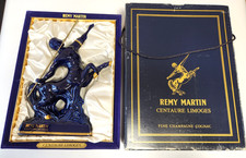 REMY MARTIN Centaure Limoges Blue Ceramic Decanter • Empty • France Boxed