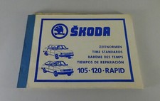 Working set-up times/workshop manual Skoda 105/120/rapid