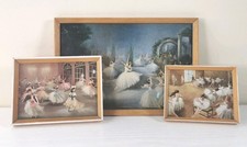 Vintage Framed Mid Century Prints x 3 BALLET BALLERINA  Carlotta Edwards style