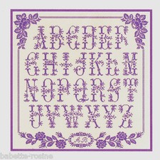 GRILLE POINT de CROIX - ABÉCÉDAIRE aux  ROSES ANCIENNES - réf : 1013