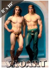 art gay, deux hommes musclés