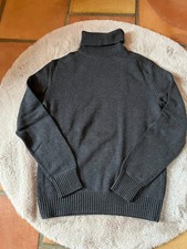 Pull col roulé homme gris