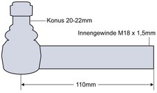 Rotule, Cône: 20/22mm Pour Deutz D 2506 3006-16006, DX 3.10 3.30 3.50-3.90S