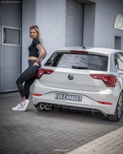 Inox Échappement Sport VW Polo Aw 1.0 TSI Facelift 2x90mm Rond Double Paroi