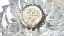 Vintage SWATCH Irony 2008 Chrono Automatic Silver / White Sapphire Crystal Watch