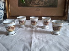 5 Coquetiers porcelaine decor