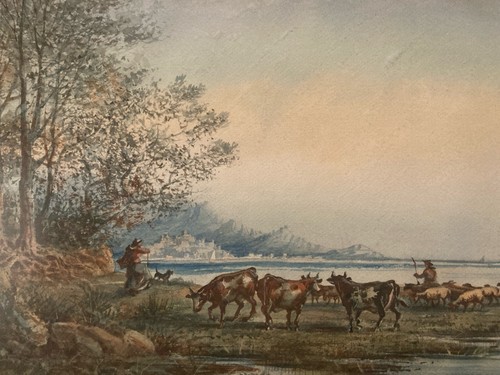 Peinture xixe gouache emile - peinture,