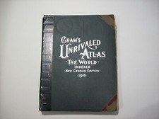 Cram's Unrivaled Atlas of The World, 1916, New Census Edition