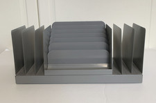 Hunt Lit-Ning Gray Metal Desk Paper File Mail Document Organizer Sorter