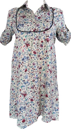 Robe beige imprimé floral - imprimé,