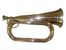 BRASS AND COPPER ARMY US BRITISH BUGLE FOR SCOUNT&MILITARY CEROMONY SUMMER SO...