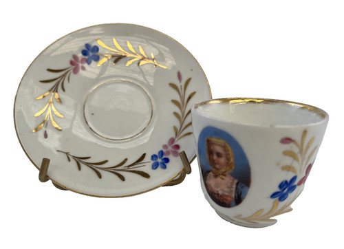 Paris porcelain mug saucer - paris,