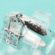 Bague TIFFANY & CO en argent sterling Cadena Lock 1837 taille 49 US 5...