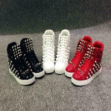 Spike Studded Mens Athletic Shoes Ankle Boot Rivet High-Top Sneakers Size 2.5-10