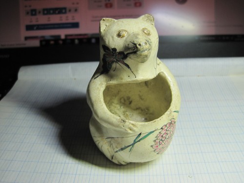Ancien pot chat - pot,