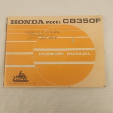 Genuine Honda Owner's Manual Book 1974 CB350F CB350 Four 350F CB 350 K1