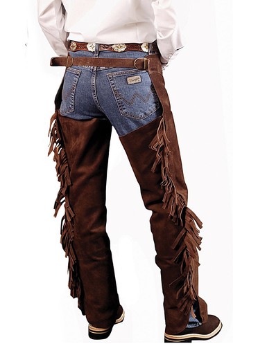 Full chaps cuir daim - cuir, avec