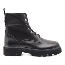 Bottes De Combat En Cuir Logo Dsquared2 Noires EU 46 US 13 - Neuves 1290 $