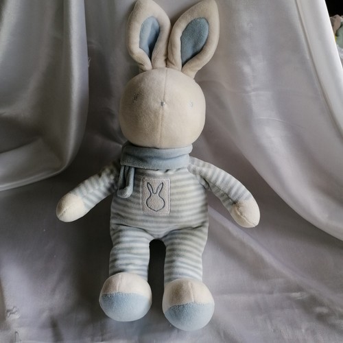 Doudou lapin rayé bleu - , et