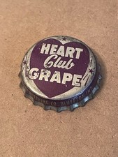 HEART CLUB---GRAPE--SODA---1930-40's--SODA BOTTLE CAPS