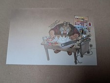 Carte postale Frank Pé caricature René Hausman festival Maubeuge 1989 1000 ex.