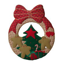 N24.406 Christmas Garland Decoration Fabric Red Velvet Green Art Deco Handmade