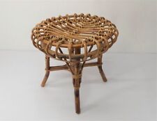 Riviera Ottoman Stool, Bamboo & Rattan, Albini, 1960 | Bamboo Rattan Stool