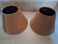 Lot De 2 Abat Jour En Peau, Armature Métallique. Ambiance Chalet, Montagne, Deco