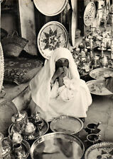 PC ETHNIC, CASABLANCA - COPPER TRAYS, REAL PHOTO POSTCARD (b7835)