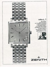 ADVERTISING ADVERTISING 025 1967 ZENITH AUTOMATIC DATE Square Waterproof Watch