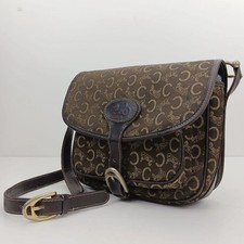 CELINE C Macadam  Sulky Shoulder Bag Brown Canvas Authentic