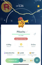 Shiny Pikachu Hilbert Cap Hat Costume Go Reg or 1M