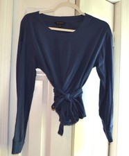 Banana Republic OLX Long Sleeve Wrap Top Blue M Fall 22