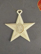 Antique Cradle Star Resin Religious Medal Pendant Virgin Mary