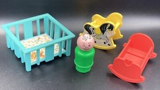 FISHER PRICE Vintage LITTLE PEOPLE Lot Toys Character + Furniture Kids Baby
