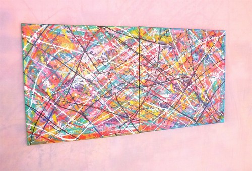Tableau diptyque acrylique - diptyque,